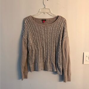 Vince Camuto Gray/Silver Cable Knit Sweater